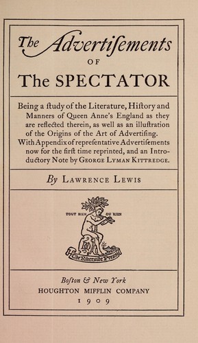 The advertisements of the Spectator