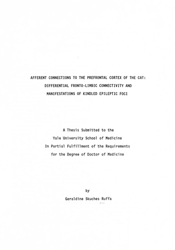 Afferent connections to the prefrontal cortex of the cat