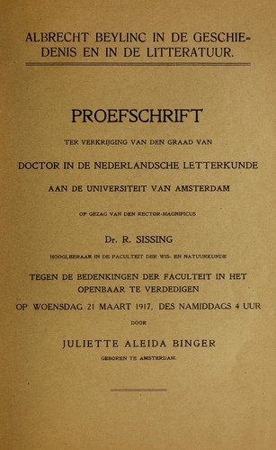 Albrecht Beylinc in de geschiedenis en in de litteratuur