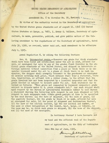 Amendment no. 6 to circular no. 70, revised