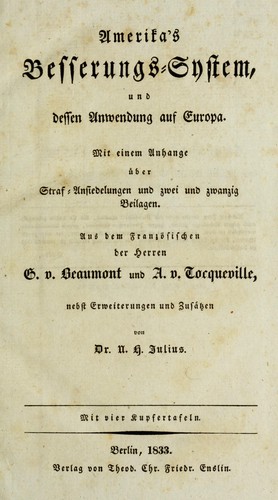 Amerika's Besserungs-System und dessen Anwendung auf Europa