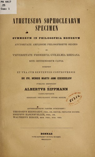 Atheteseon Sophoclearvm specimen ...