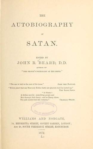 The autobiography of Satan...