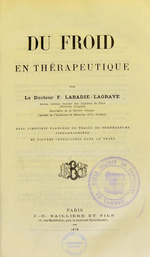 Du froid en thÃ©rapeutique