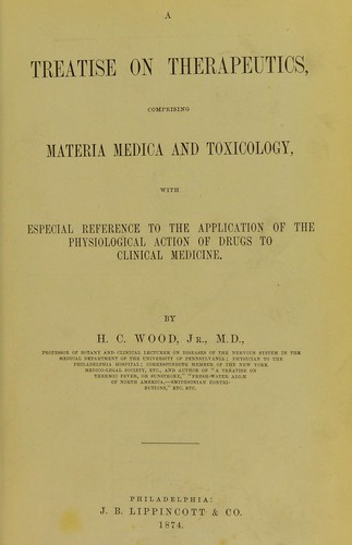 A treatise on therapeutics
