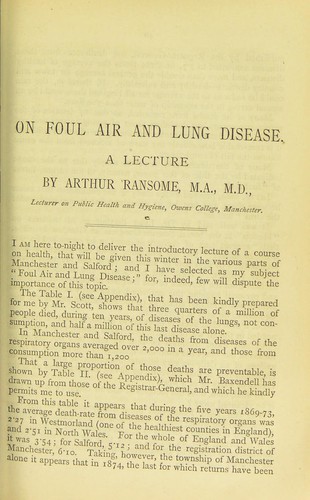 On foul air and lung disease
