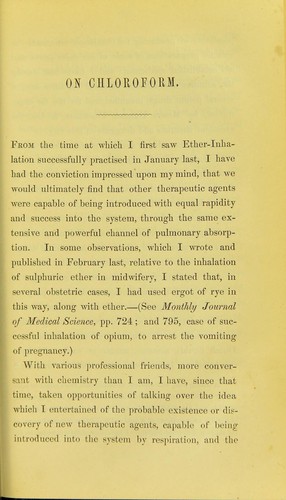 Account of a new anæsthetic agent, as a substitute for sulphuric ether in surgery and midwifery