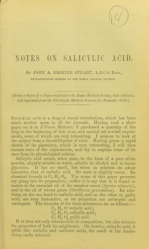 Notes on salicylic acid