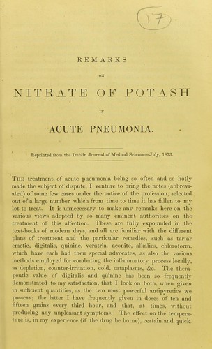 Remarks on nitrate of potash in acute pneumonia