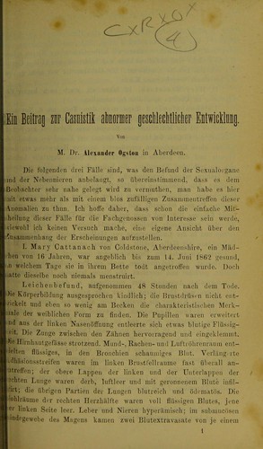 Ein Beitrag zur Casnistik abnormer geschlechtlicher Entwicklung