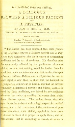 A dialogue between a bilious patient and a physician