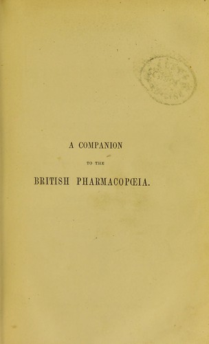 A companion to the British pharmacopoeia