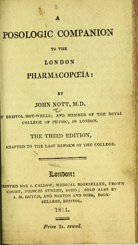 A posologic companion to the London pharmacopœia