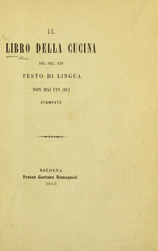 Il libro della cucina del sec. XIV