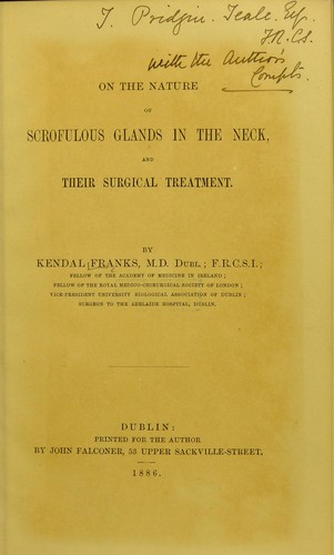 On the nature of scrofulous glands in the neck, and their surgical treatment