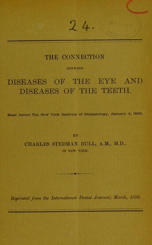 The connection between diseases of the eye and diseases of the teeth