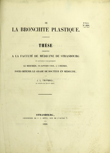 De la bronchite plastique