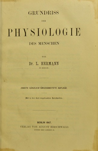 Grundriss der Physiologie des Menschen