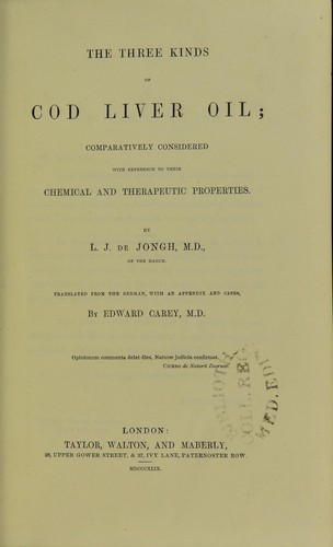 The three kinds of cod liver oil