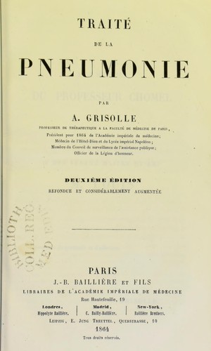 Traité de la pneumonie