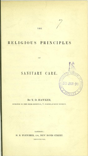 The religious principles of sanitary care