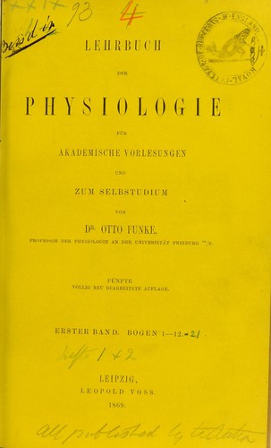 Lehrbuch der Physiologie für akademische Vorlesungen und zum Selbstudium