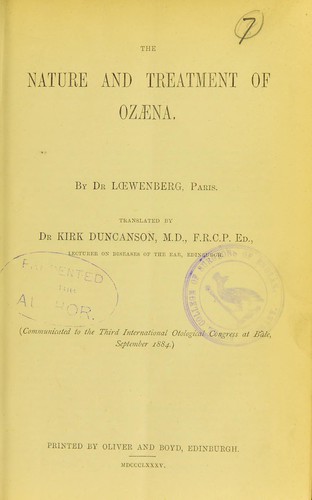 The nature and treatment of ozaena