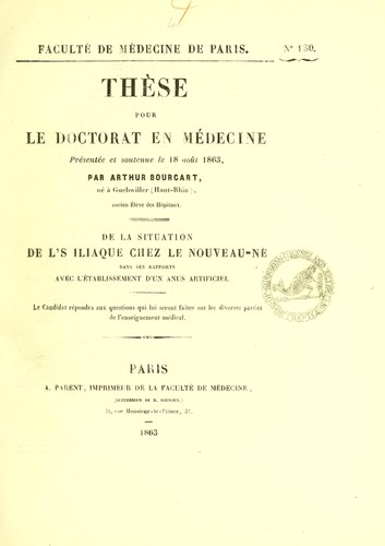 De la situation de l'S iliaque chez le nouveau-né dans ses rapports avec l'établissement d'un anus artificiel