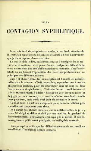 De la contagion syphilitique