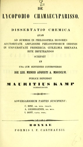 De lycopodio chamaecyparisso