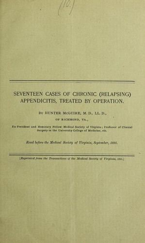 Seventeen cases of chronic (relapsing) appendicitis, treated by operation