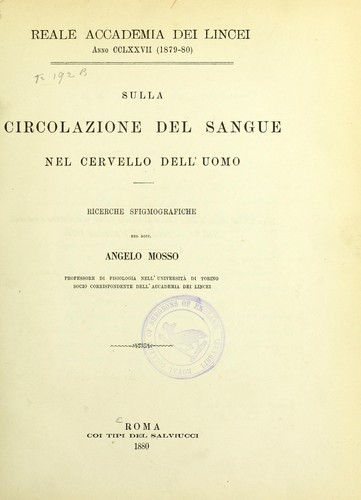 Sulla circolazione del sangue nel cervello dell'uomo