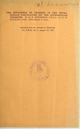 The influence of changes in the intraocular circulation on the intraocular pressure