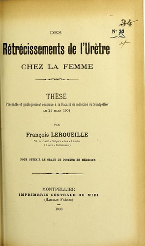 Des rétrécissements de l'urètre chez la femme
