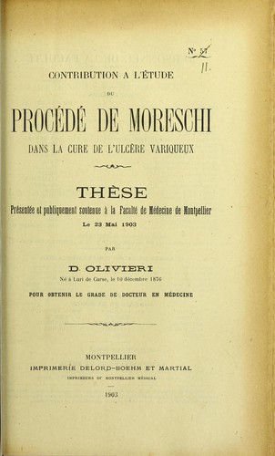 Contribution à l'étude du procédé de Moreschi dans la cure de l'ulcère variqueux