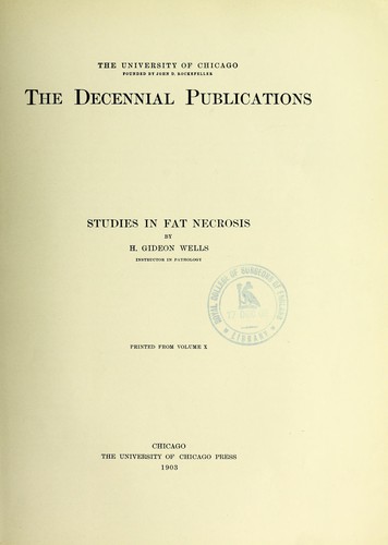 Studies in fat necrosis