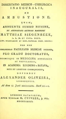 Dissertatio medico-chirurgica inauguralis de ambustione
