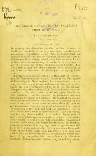 The aerial convection of small-pox from hospitals