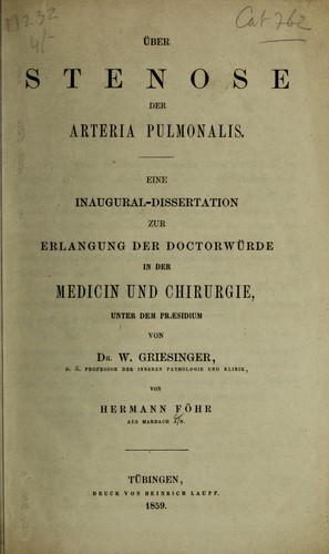 Über Stenose der Arteria pulmonalis