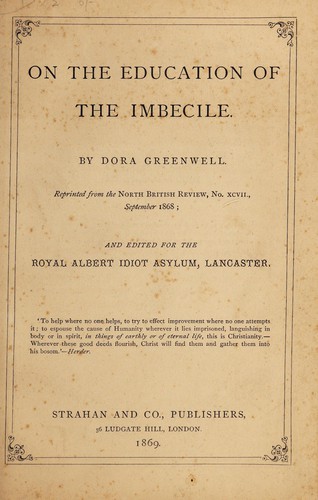 On the education of the imbecile