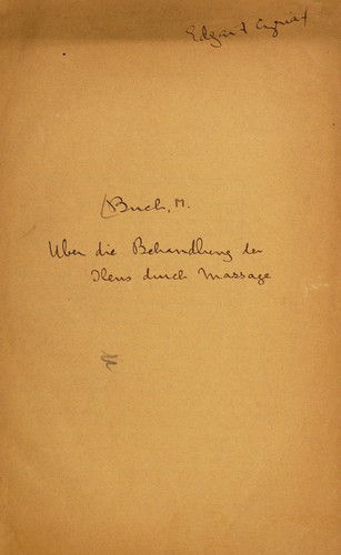 Ueber die Behandlung des Ileus mit Massage