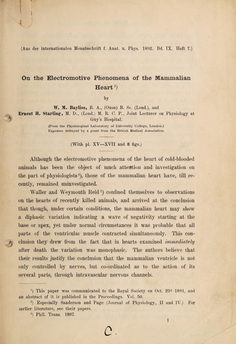 On the electromotive phenomena of the mammalian heart