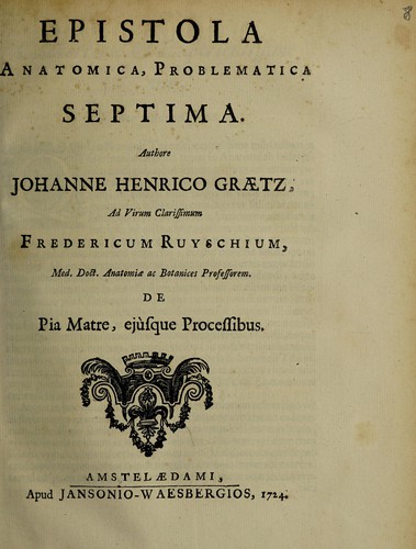 Epistola anatomica, problematica septima