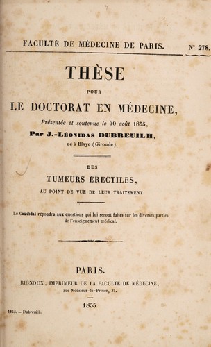 Des tumeurs érectiles au point de vue de leur traitement ...