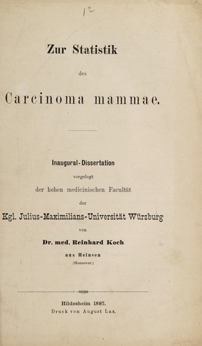 Zur Statistik des Carcinoma mammae ...