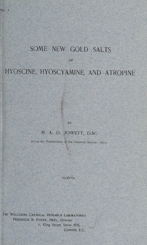 Some new gold salts of hyoscine, hyoscyamine and atropine