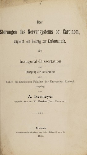 Über Störungen des Nervensystems bei Carcinom