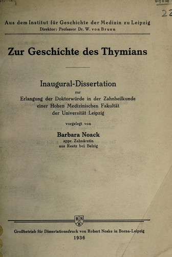 Zur Geschichte des Thymians