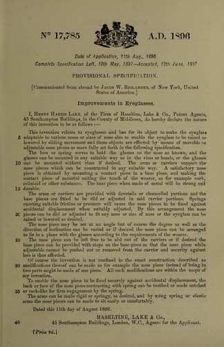 Improvements in eyeglasses