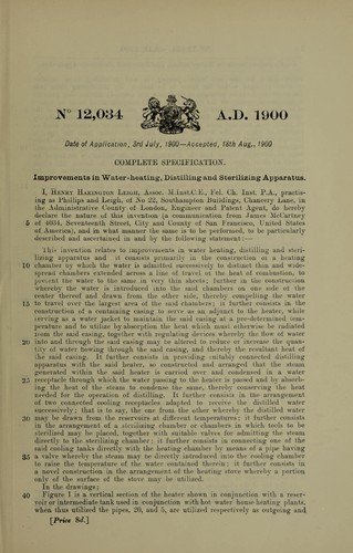 Improvements in water-heating, distilling and sterilizing apparatus